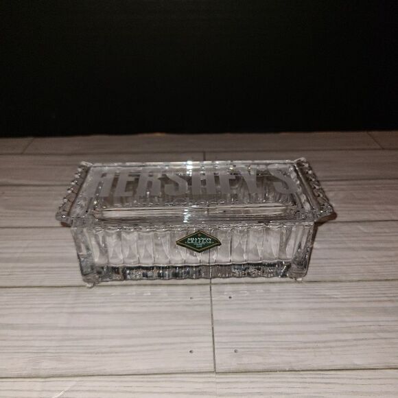 Hershey's Candy Bar Dish w/Lid Godinger Dublin Clear Lead Crystal - Picture 10 of 10
